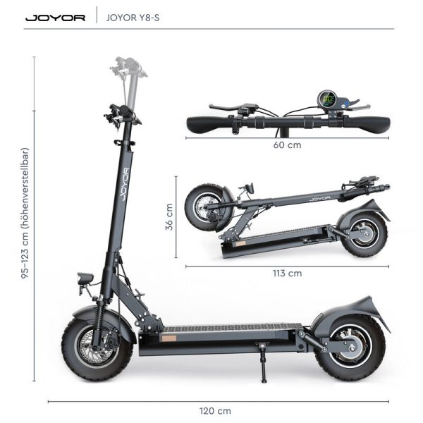 Straßenzugelassener E-Scooter Joyor Y8-S – 500W Motor, 10 Zoll, Offroad, 100 km Reichweite - Image 2