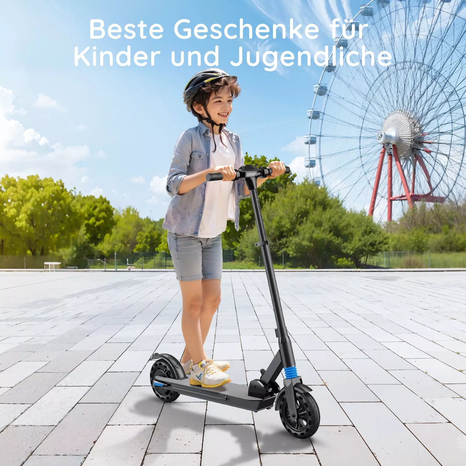 Elektro-Scooter Kinder 8-16 Jahren Faltbarer Elektroroller LCD E Scooter 25 km/h – Bild 4