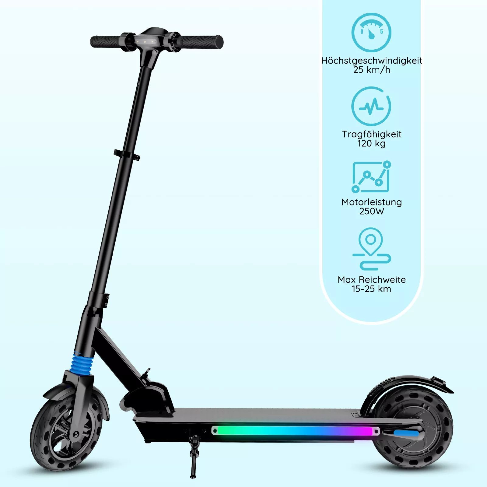 Elektro-Scooter Kinder 8-16 Jahren Faltbarer Elektroroller LCD E Scooter 25 km/h – Bild 6